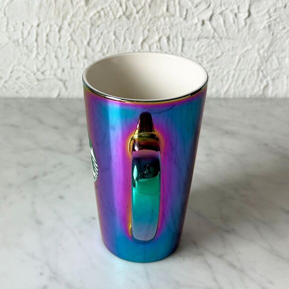 Starbucks 2022 Tall Holographic Iridescent Mug Green Mermaid Logo Coffee Cup - Picture 3 of 6